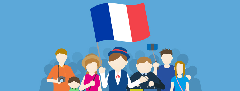 French Social Media Flag with People